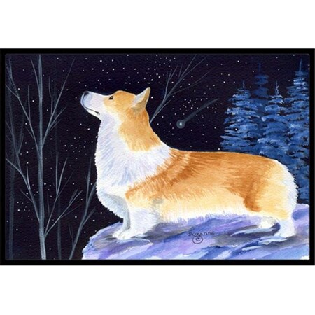 Carolines Treasures Carolines Treasures SS8373JMAT 24 x 36 in. Starry Night Corgi Indoor Or Outdoor Doormat SS8373JMAT